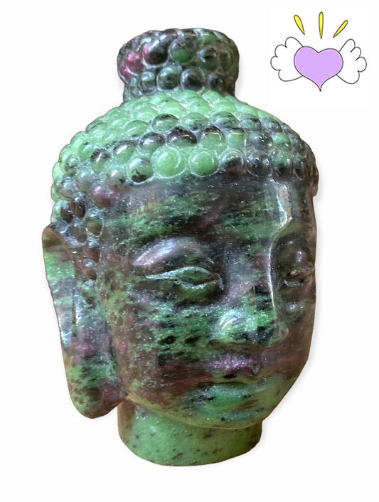 Liu Li Buddha Head - RUBY ZOISITE - 985g 4.75 inch Medium-Small - Made in China - NEW722