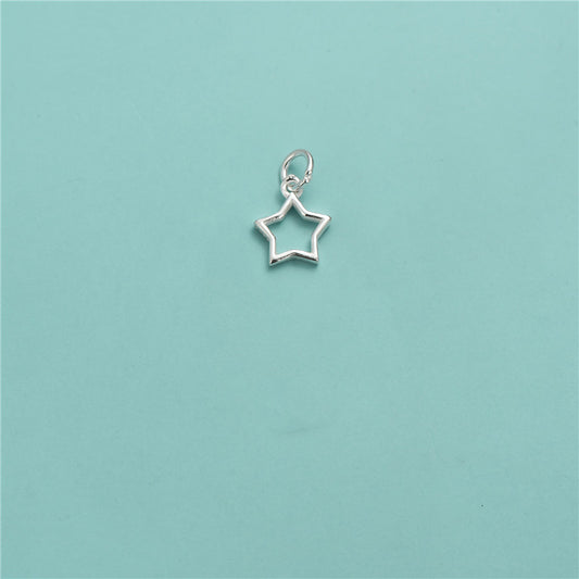 Sterling Silver Star Pendant 925 Sterling Silver - 9 x 10.8mm - Hole:Approx 3.8mm - .49 grams - NEW424