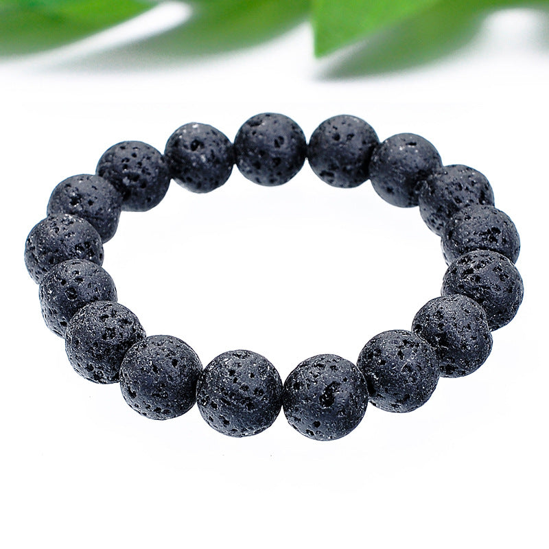 Black Lava Bracelet – 12mm Beads (Approx. 7.5 Inches)