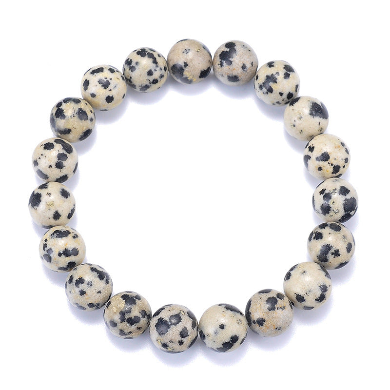 Dalmatian Jasper Bracelet Round Unisex & radiation protection mixed colors 8mm