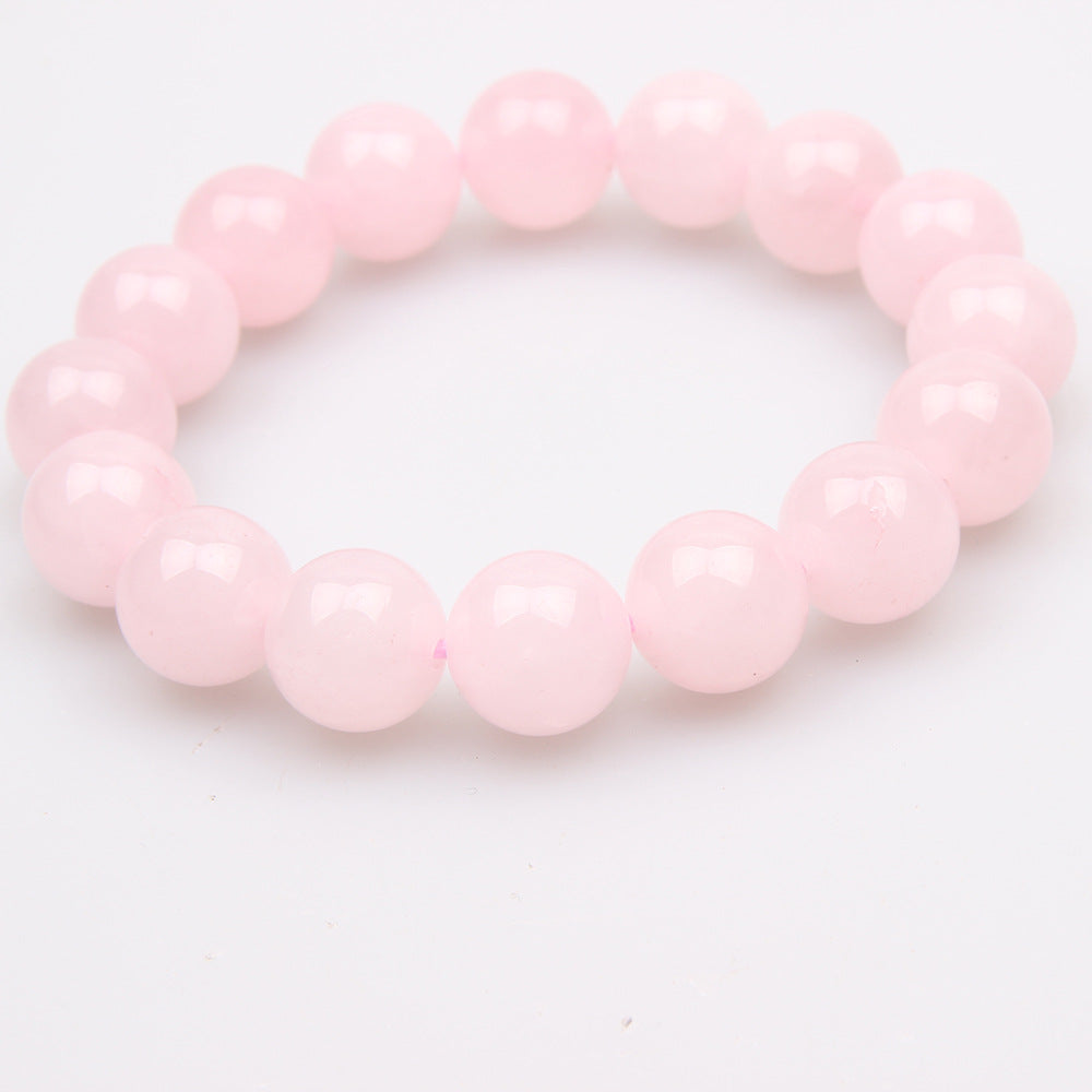 Bracelet en quartz rose - Perles de 10 mm - Environ 7,1 pouces - NEW222