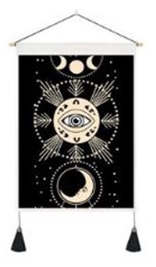 Eye & Moons Tapestry Wall Hanger - 13.75 wide x 19.5 inch long - 35×50cm - China - NEW523