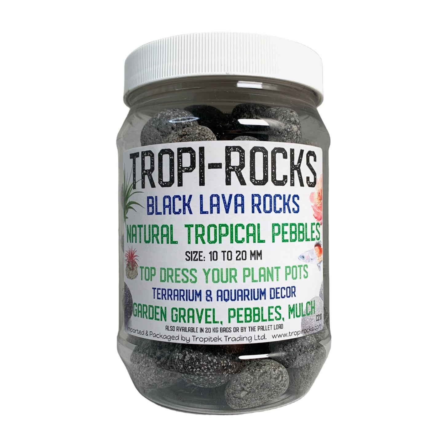 Black Lava Pebble 10 to 20 mm - Small PB1 JAR