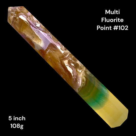 Fluorite Multi - 5 inch - 108g - Polished Points