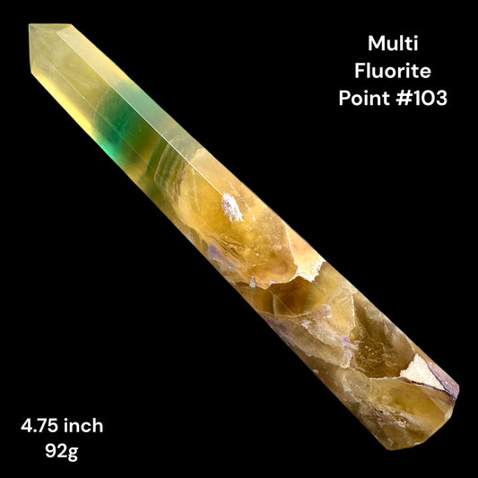 Fluorite Multi - 4.75 inch - 92g - Polished Points