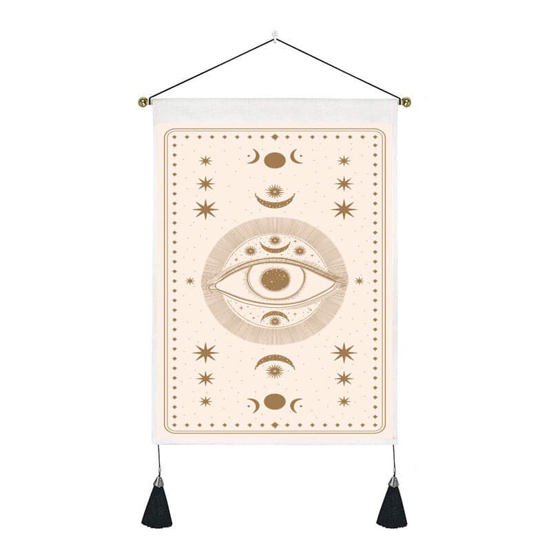 Eye, Moons & Stars Tapestry Wall Hanger - 13.75 wide x 19.5 inch long - 35×50cm - China - NEW922