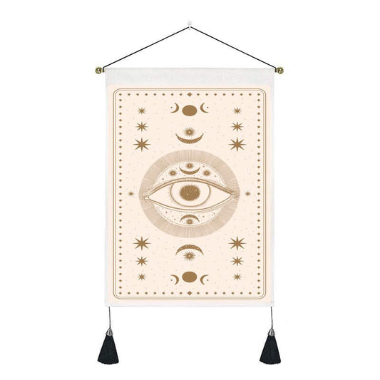 Eye, Moons & Stars Tapestry Wall Hanger - 13.75 wide x 19.5 inch long - 35×50cm - China - NEW922