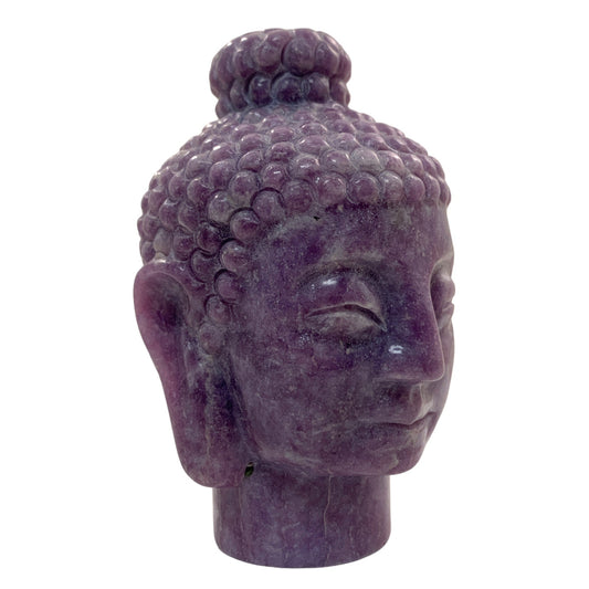 Liu Li Buddha Head - PURPLE MICA Lep. - Small 3.25 inch - Made in China - NEW722
