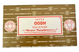 Satya Incense - Oodh - Box Of 12 Packs - Oudh or Oud Scent - India