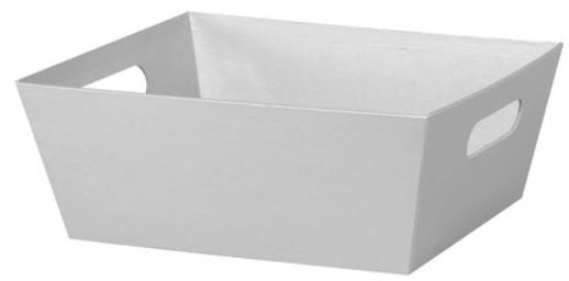 Silver Metallic Market Tray - Large - 12 x 9 1/2 x 4 1/2 inch - Fits a 25x30 bag