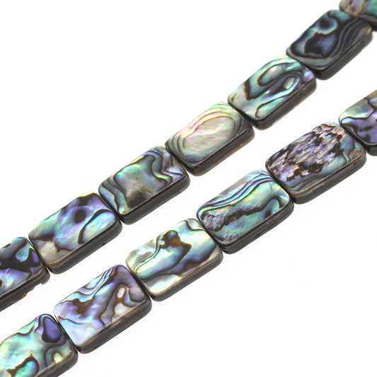 Abalone Shell Beads - Rectangle - 10x14mm Strand Weight: 22.00Gram -
