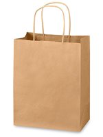 Natural Kraft - Prime Shopping Bags - 5.5 x 3.25 x 8.375 inch W x D x H