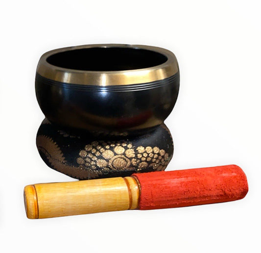 Bol Chantant avec Bâton et Coussin - 12 cm - Noir