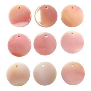 25mm Round Pink Conch Natural Pink Shell with one 2mm Hole - Assorted Pinks - China