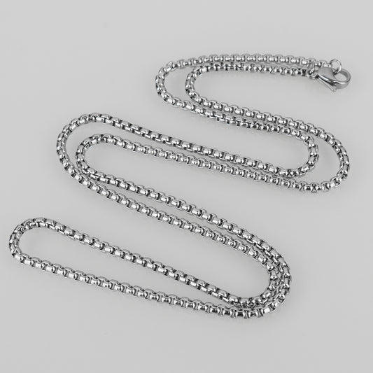 Stainless Steel Box Chain Necklace 2mm - Length: 45cm 18 inch  Weight: 6.00Grams (Packed in 10's)