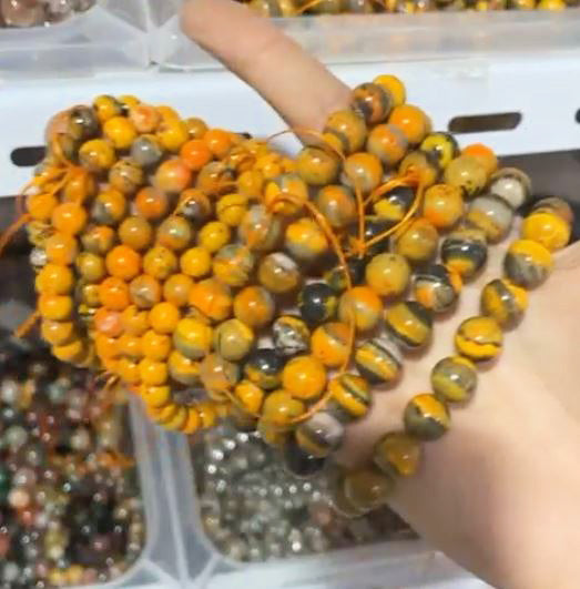 Bumble Bee Jasper Bracelet – 8mm Beads (Approx. 7.1 Inches)