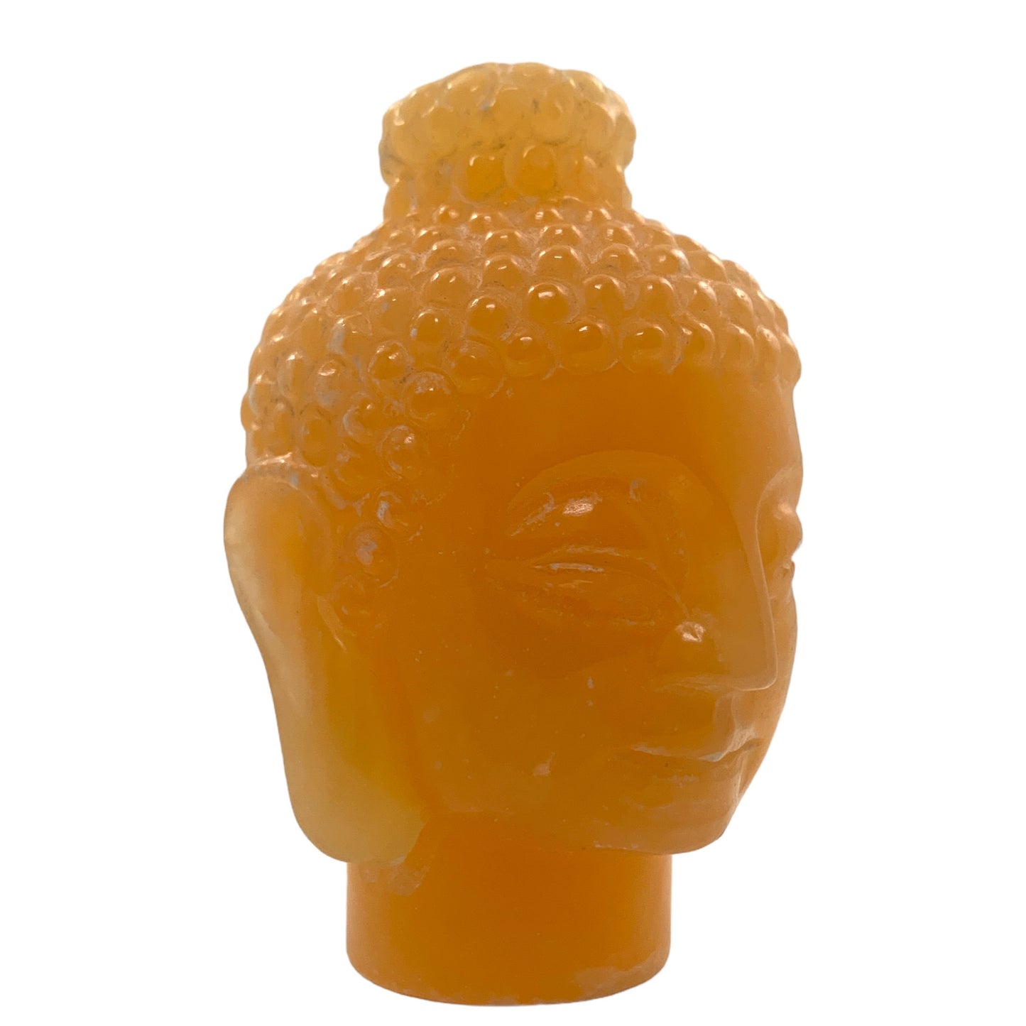 Liu Li Buddha Head - ORANGE CALCITE - Small 3.25 inch - Made in China - NEW722