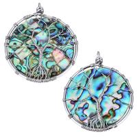 Tree of Life Round Abalone Shell Pendant