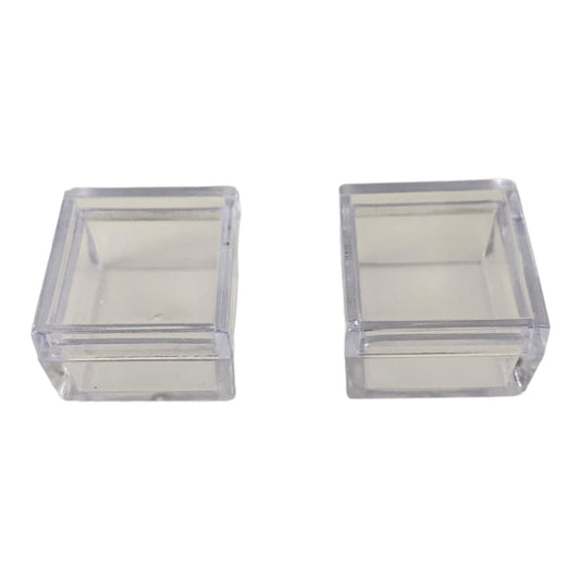 Clear Plastic Container - (Sold in 12's) Fill with Gems, shells or Beads - Square - 25x25x18mm - NEW424