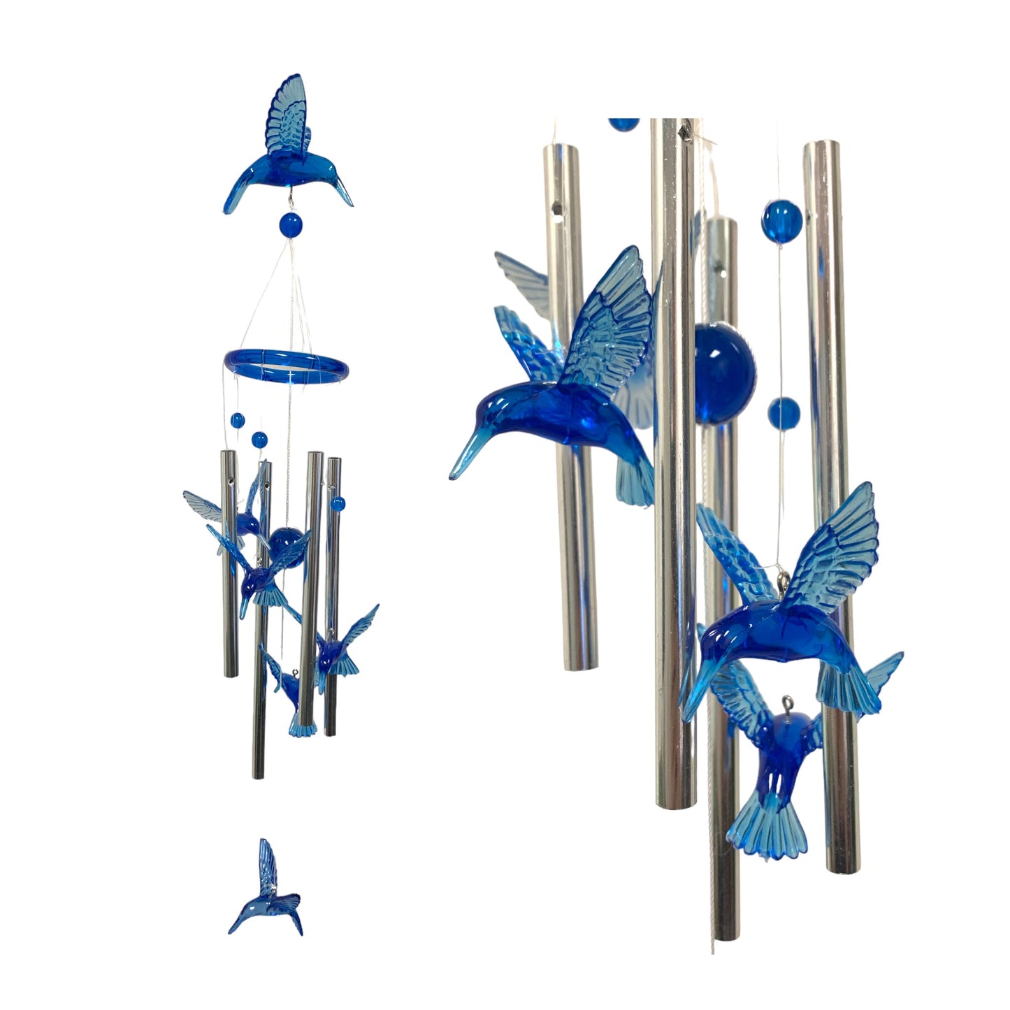 BLUE HUMMINGBIRD WIND CHIME