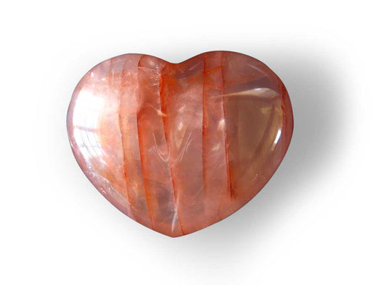 COEUR DÉCORATIF EN QUARTZ DE FEU - Moyen - 90 grammes - Madagascar - NEW521