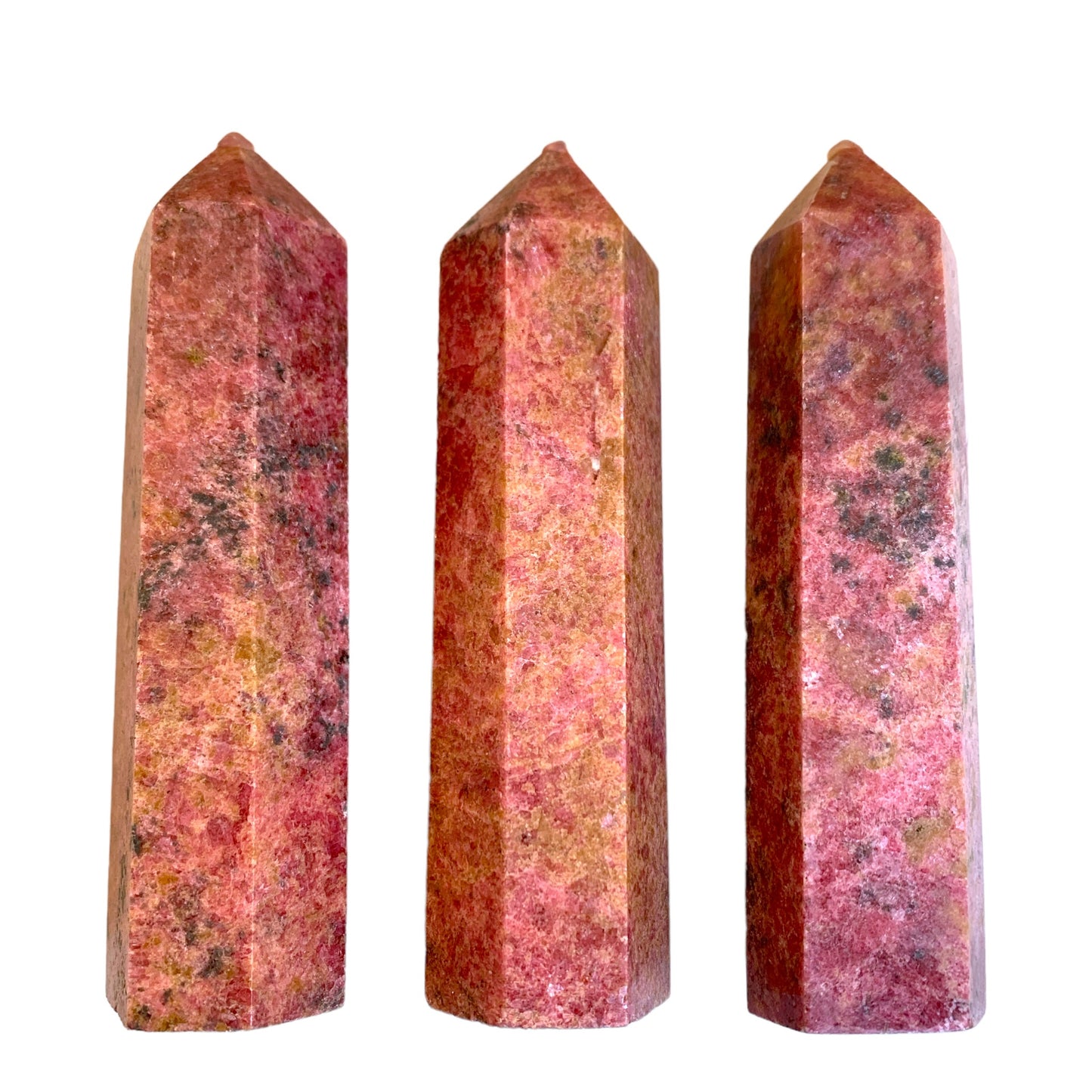 Rhodonite GEMMY - Pointes polies - 4 à 5 pouces - Prix au gramme par pièce - Chine - NEW622