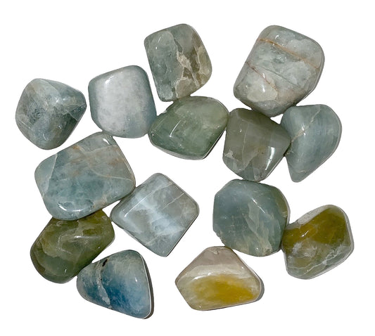 Aquamarine Tumbled Stones - 20-30mm - 500g. - India - NEW921