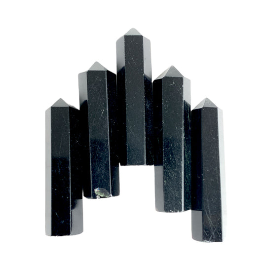 Obsidienne noire - Pointes de crayon à terminaison simple 35 mm - 5 grammes - Inde - commande par 5 - NEW1221