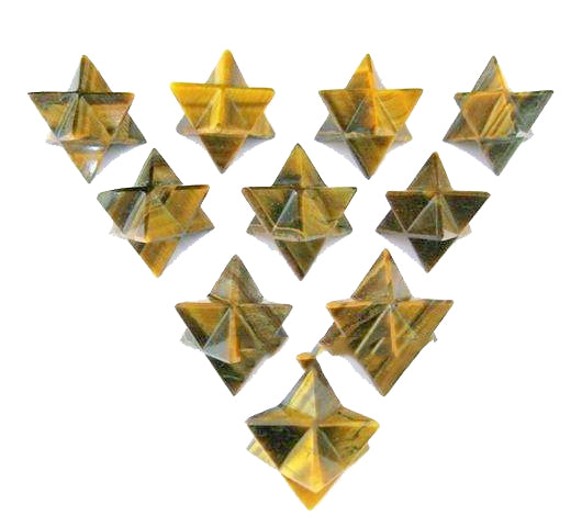 TIGER EYE Yellow Merkaba Star Stones 15-20mm - 10 Grammes - Inde (Minimum 5) NEW1020