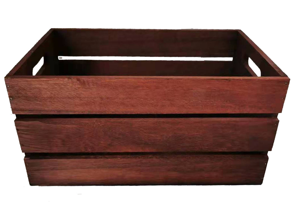 Caisse en bois de Paulownia marron 12 x 8,25 x 6 pouces de profondeur - Convient à un sac panier de 25 x 30