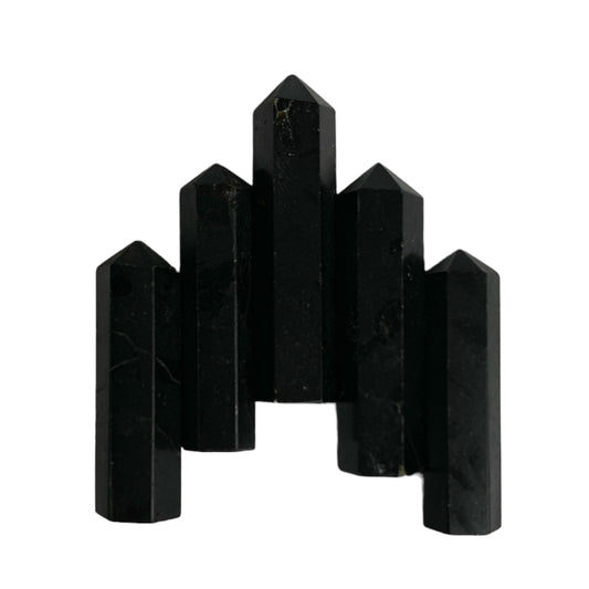 Black Tourmaline 6 Facet Single Terminated Pencils 25-35mm - 5 Grammes - Inde - commande par 5 - NEW1020