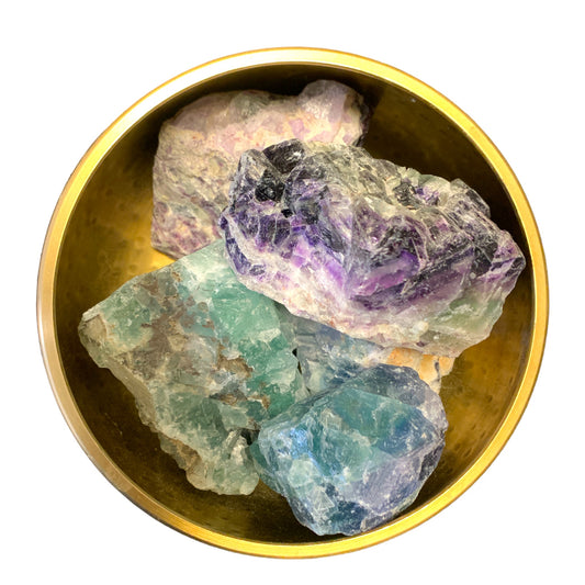 Pierre brute FLUORITE brute naturelle - Tailles assorties - Vendu au gramme - BRÉSIL - NEW522