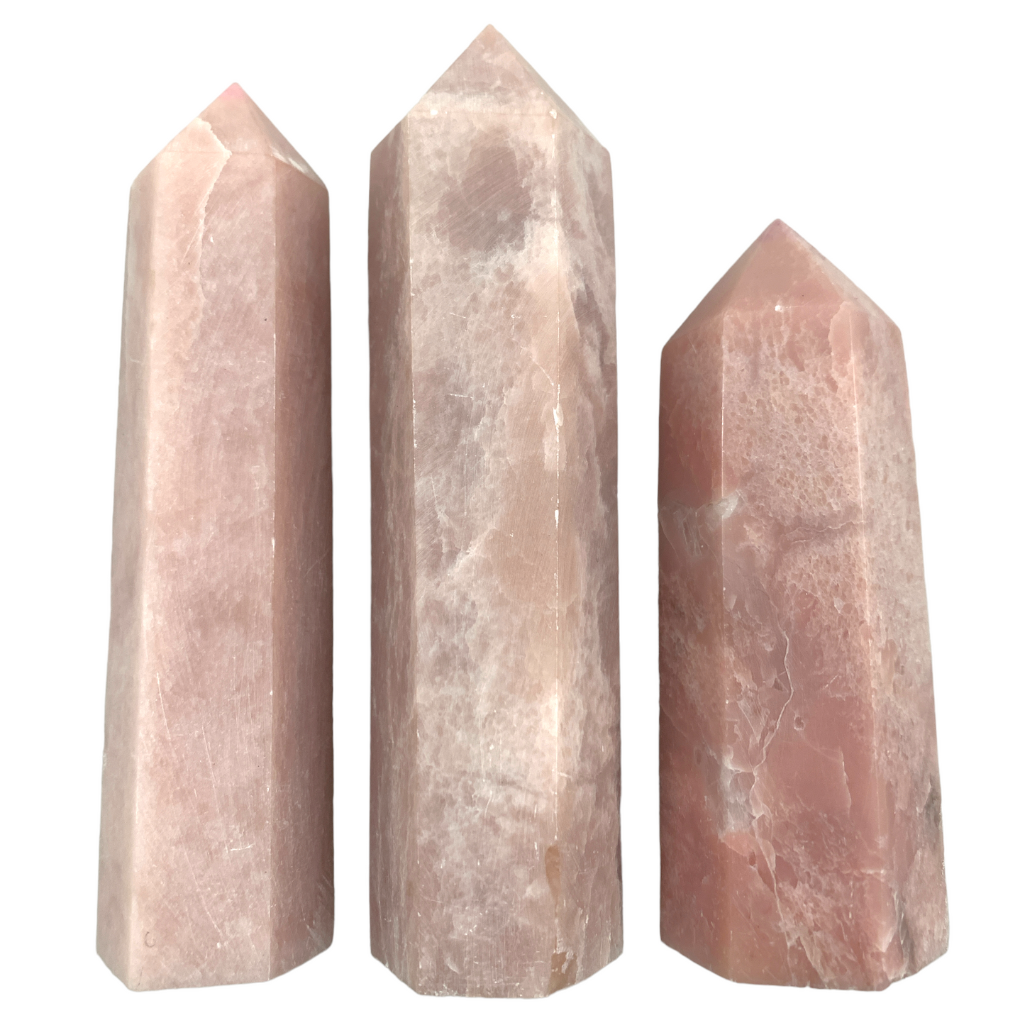 Pink Opal - Polished Stone Points - 65 to 100mm Medium Size - Price per gram - China - NEW722