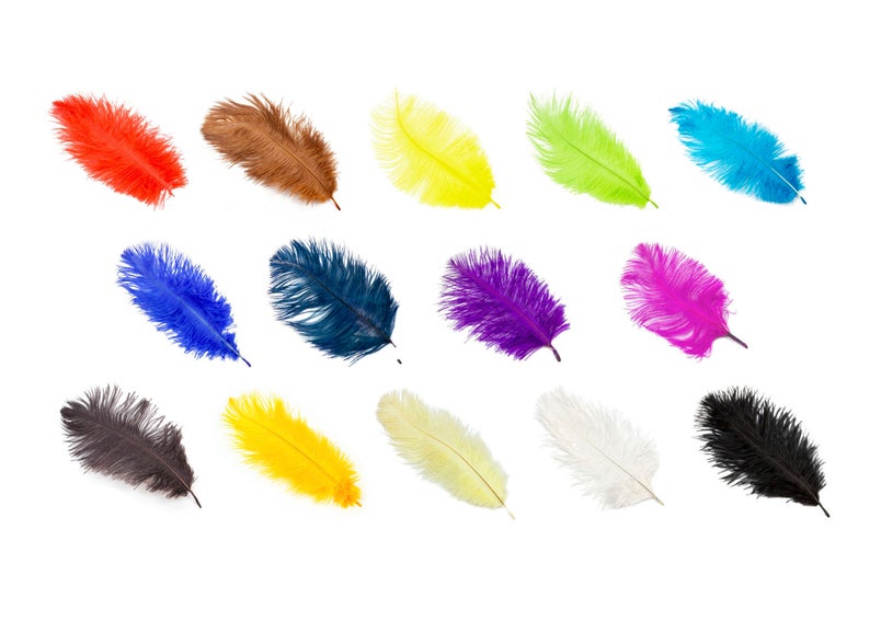 Ostrich FEATHERS 6 to 8 inch - Yellow
