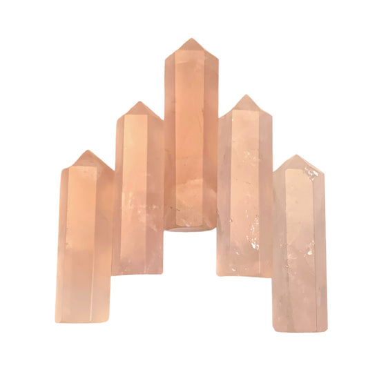 Rose Quartz - 25-35mm -  Single Terminated Pencil Points - (retail purchase as singles, wholesale min order 5)