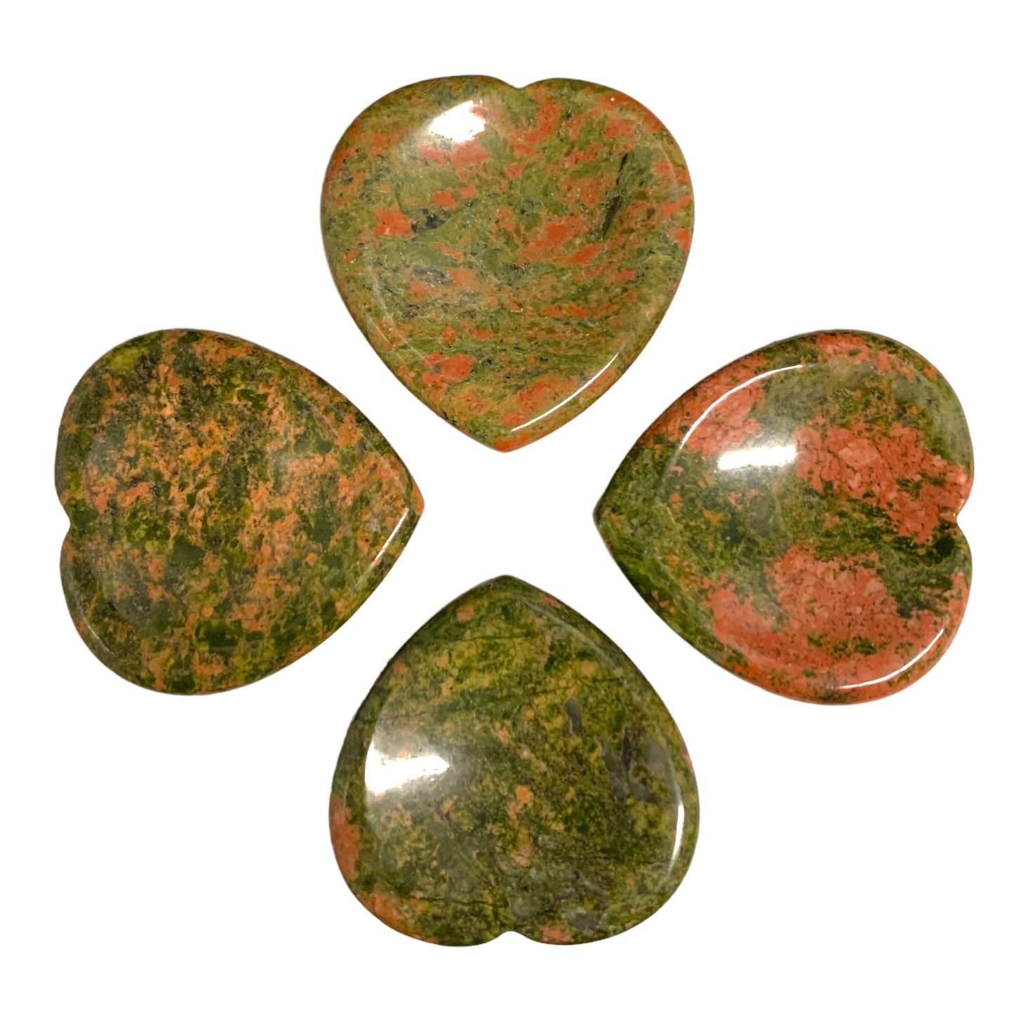 UNAKITE Heart Worry Stones - 40mm - China - NEW722