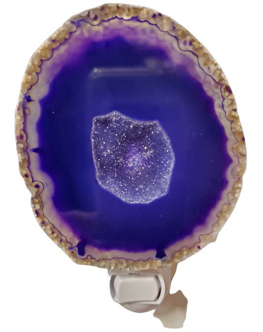 AGATE NIGHT LIGHTS - Purple - 3.15 inch + Slice - Loose no packaging