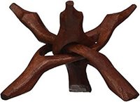 WOODEN COBRA DISPLAY STAND 3 LEGS - 4 inch - DARK BROWN