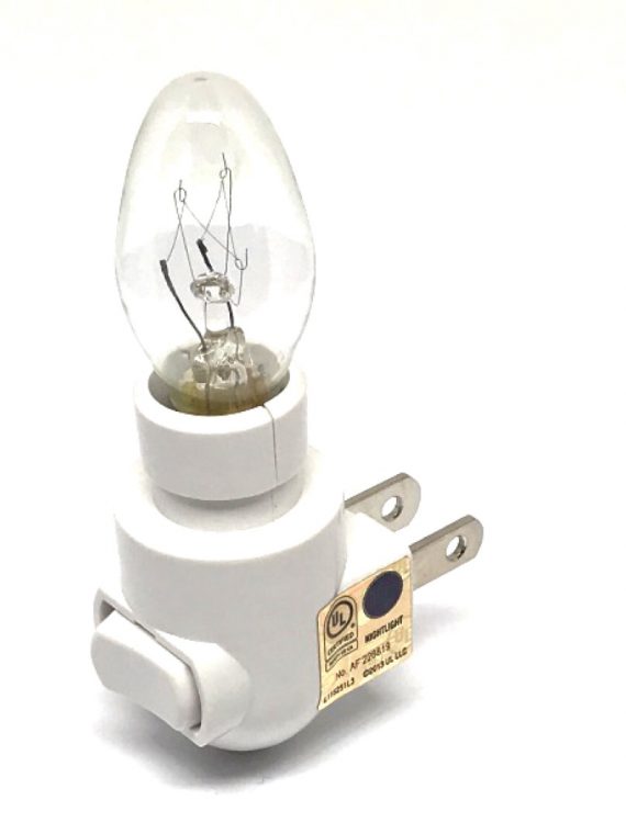 White NITE LITE FIXTURE ONLY WITH BULB