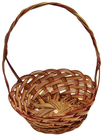 MIDRIB ROUND FRUIT BASKET  8 DIAM x 3.5 x 11 Handle