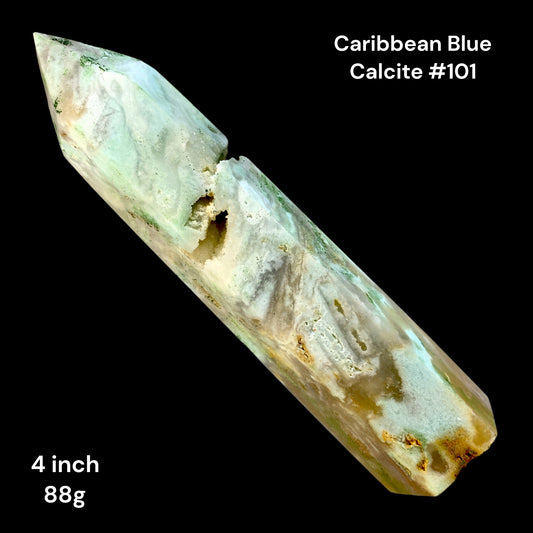 Caribbean Blue Calcite - 4 inch - 88g - Polished Points