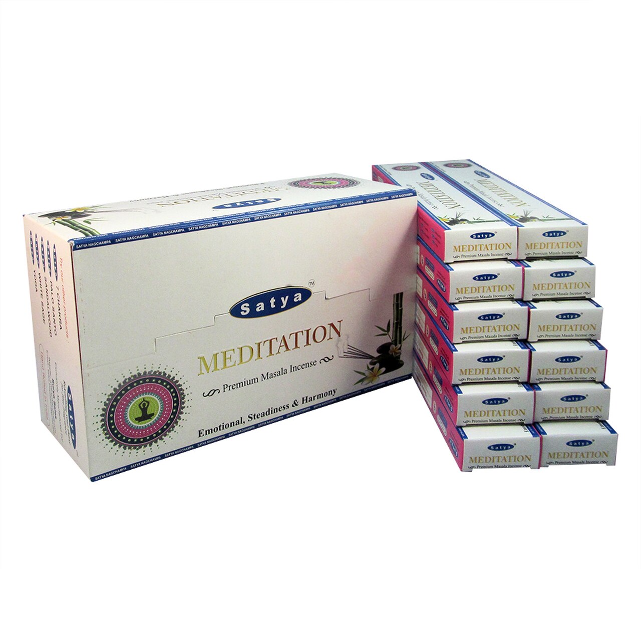 Satya Premium White Series - Meditation Incense - Box of 12 Packs 15g - NEW421