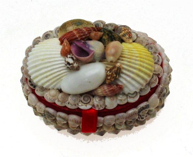 SHELL JEWEL BOX - 3 inch - OVAL SHAPE