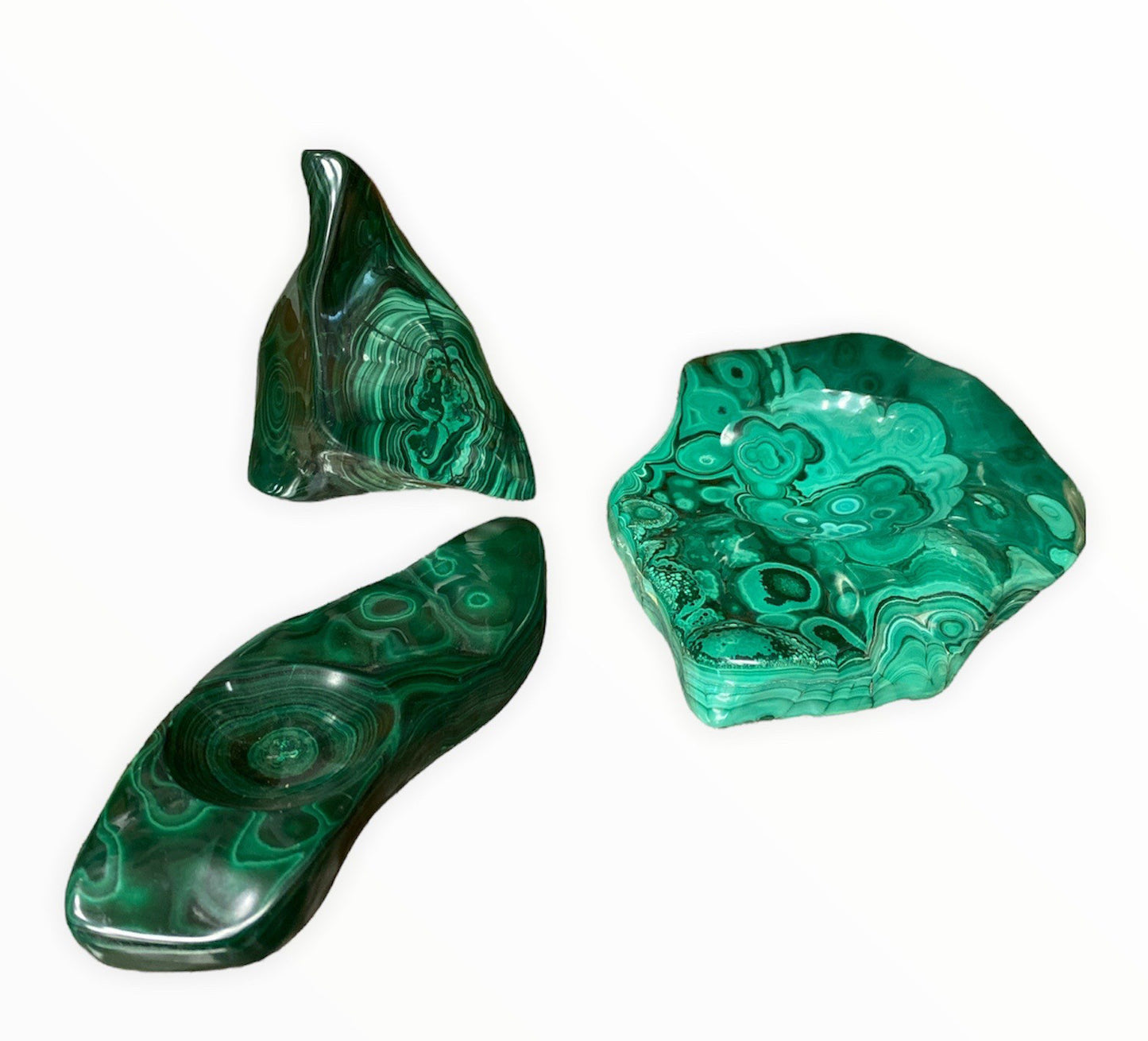 Malachite Free-form STONE Bowl DISH - 14-18cm - Sold by the gram - China - NEW622