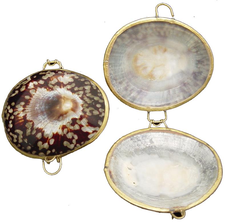 POLISHED SHELL Smudge PURSE or Pill box 2.5 Inch