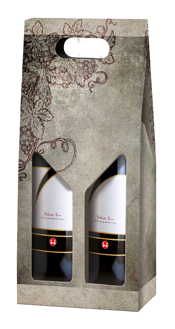 Wine Poetry- Poesia di Vino Design Double porte-bouteilles de VIN 750 ml ONDULÉ (20 par caisse) NEW421