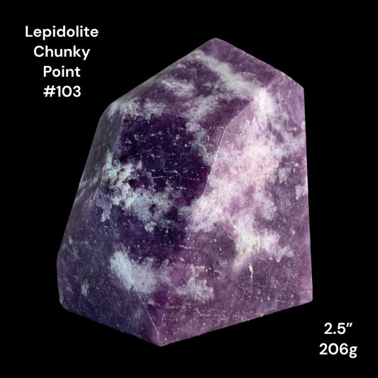 Lepidolite Chunky Points - 2.5 inch - 206g - Polished Points