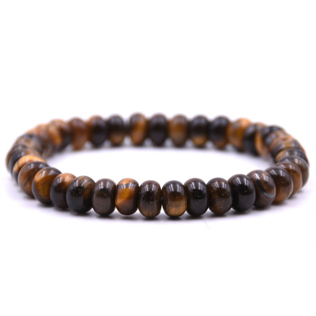 Tigers Eye Gemstone Bracelet - Oval Beads - 7.5 inches