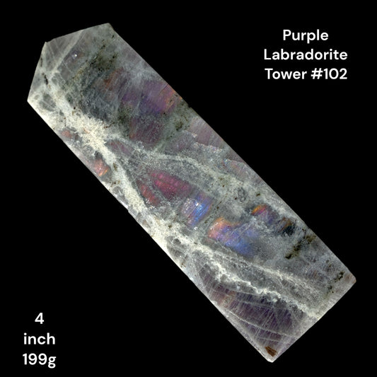 Labradorite Purple - 4 inch - 199g - Polished Towers