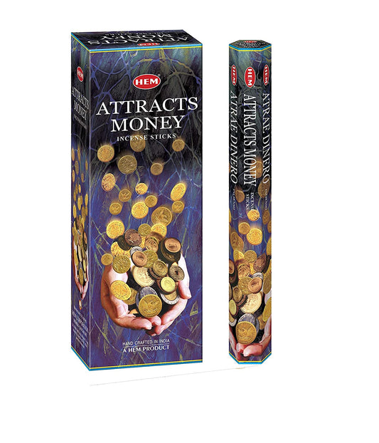 Hem Attract Money 20 bâtons d'encens par boîte intérieure (6/boîte)